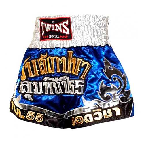 Шорты для тайского бокса Twins T-20 THAI BOXING SHORTS бело-голубые в Интерспорт