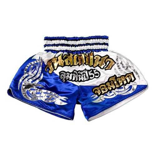 Шорты для тайского бокса Twins TBS-09 THAI BOXING SHORTS бело-голубые в Интерспорт