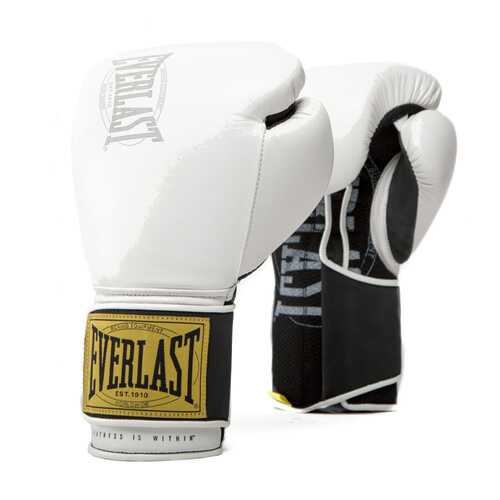 Боксерские перчатки тренировочные Everlast 1910 Classic белые 12 унций в Интерспорт