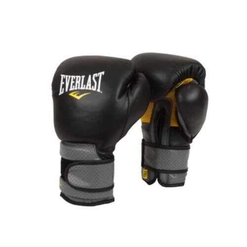 Боксерские перчатки тренировочные Everlast Pro Leather Strap черные 14 унций в Интерспорт