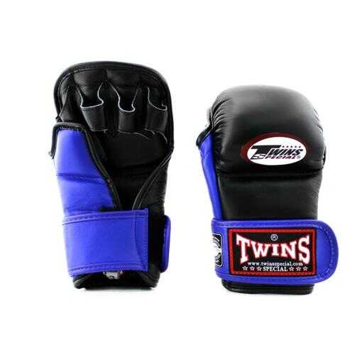 Twins Перчатки MMA Twins GGL1 GRAPPLING GLOVES черно-синие в Интерспорт