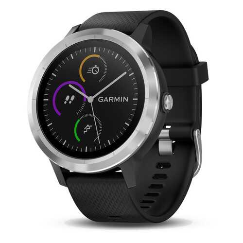 Умные часы Garmin Vivoactive 3 Silicone Steel/Black в Интерспорт