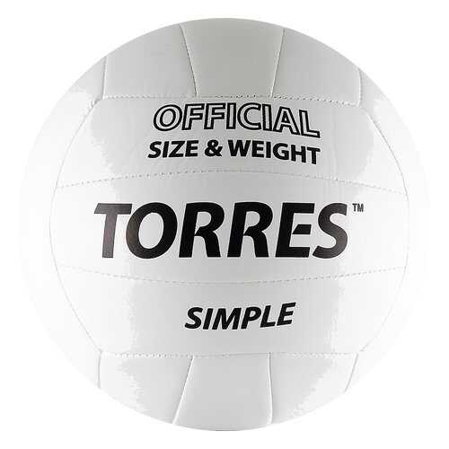 Волейбольный мяч Torres Simple V30105 №5 white в Интерспорт