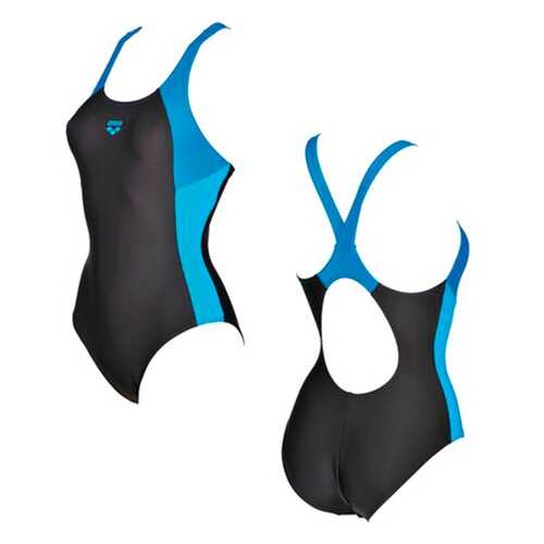 Купальник Arena Ren One Piece, black/pix blue/turquoise, 38 RU в Интерспорт