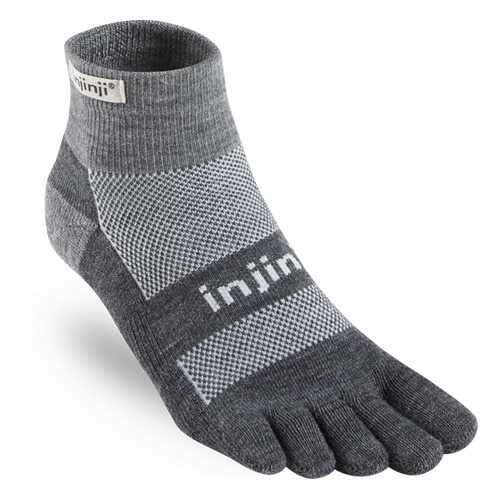 Носки InJinJi Outdoor Midweight Mini-Crew, серые, L в Интерспорт