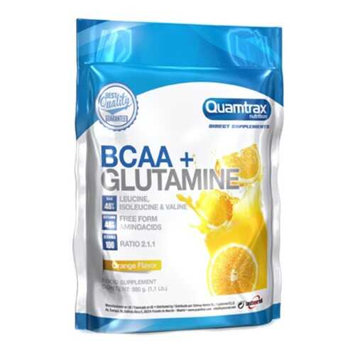 Quamtrax Nutrition Аминокислоты BCAA 2:1:1 + Glutamine Powder, 500 г, вкус: апельсин в Интерспорт