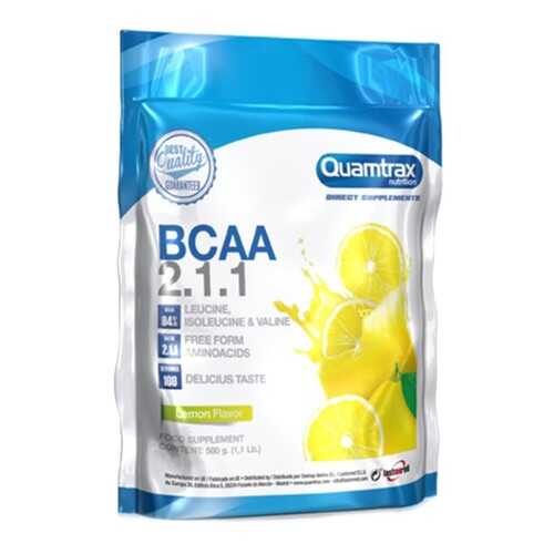 Quamtrax Nutrition Аминокислоты Quamtrax BCAA 2:1:1 Powder, 500 г, вкус: лимон в Интерспорт