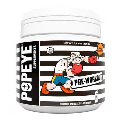 Предтренировочный комплекс Popeye Supplements Pre-Workout 250 г апельсин-маракуйя в Интерспорт