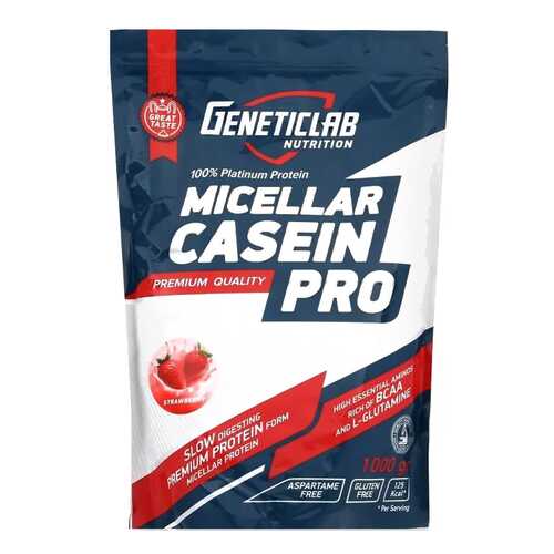 Протеин GeneticLab Nutrition Micellar Casein Pro 1000 г Strawberry в Интерспорт