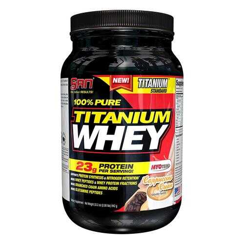 Протеин SAN Titanium Whey 100% Pure 908 г Cappuccino Cream в Интерспорт