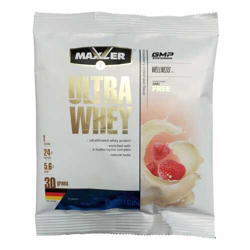 Сывороточный протеин Maxler Ultra Whey (30 г) (белый шоколад-малина) в Интерспорт