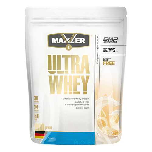 Сывороточный протеин Maxler Ultra Whey (900 г) (банановый милкшейк) в Интерспорт