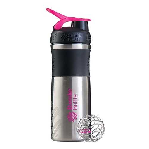 Шейкер Blender Bottle SportMixer Stainless 1 кам. 828 мл черный, малиновый в Интерспорт