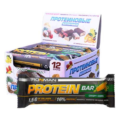 Батончик Ironman Protein Bar 12 50 г, 12 шт., кукуруза в Интерспорт