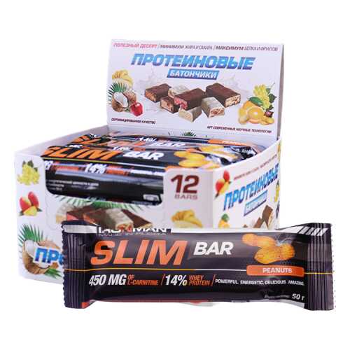 Батончик Ironman Slim Bar 12 50 г, 12 шт., орех в Интерспорт