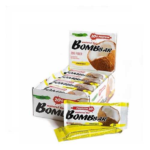 BOMBBAR Bombbar Протеиновые батончики Bombbar, 20 шт, вкус: кокос в Интерспорт