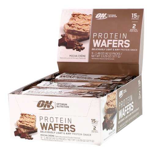 Optimum Nutrition Вафли Protein Wafers 40 г, 9 шт, вкус: мокко-крем в Интерспорт