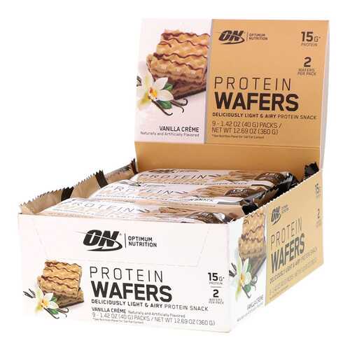 Optimum Nutrition Вафли Protein Wafers 40 г, 9 шт, вкус: ванильный крем в Интерспорт