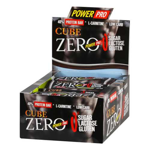 Power Pro Батончики Cube ZERO 50 г, 20 шт, вкус: дюшес в Интерспорт