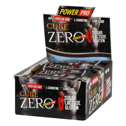 Power Pro Батончики Cube ZERO 50 г, 20 шт, вкус: крем-шоколад в Интерспорт