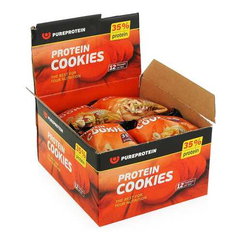 PureProtein Высокобелковое печенье Protein Cookies 80 г, 12 шт, вкус: мед-орехи в Интерспорт