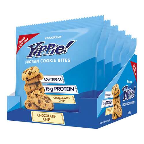 Weider Yippie! Protein Cookie Bites 50 г, 6 шт, вкус: шоколадная стружка в Интерспорт