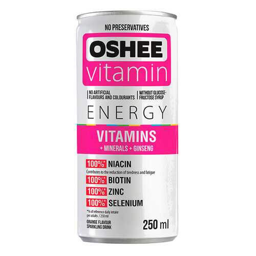 Oshee Газированный напиток OSHEE Vitamins + Minerals, 250 мл, вкус: апельсин в Интерспорт