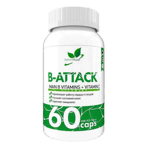 Витамины группы B NaturalSupp B-Attack 60 капсул в Интерспорт