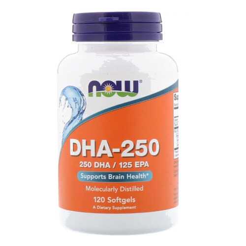 NOW DHA — 250 (250 DHA/125 EPA) (120 капсул) - докозагексаеновая кислота омега 3 в Интерспорт