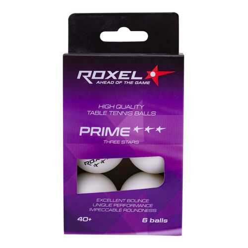 Мяч для настольного тенниса Roxel Prime 3* 6 шт., белый в Интерспорт