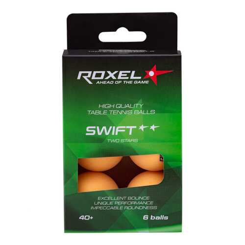 Мяч для настольного тенниса Roxel Swift 2* 6 шт., оранжевый в Интерспорт