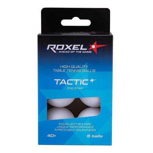 Мяч для настольного тенниса Roxel Tactic 1* 6 шт., белый в Интерспорт