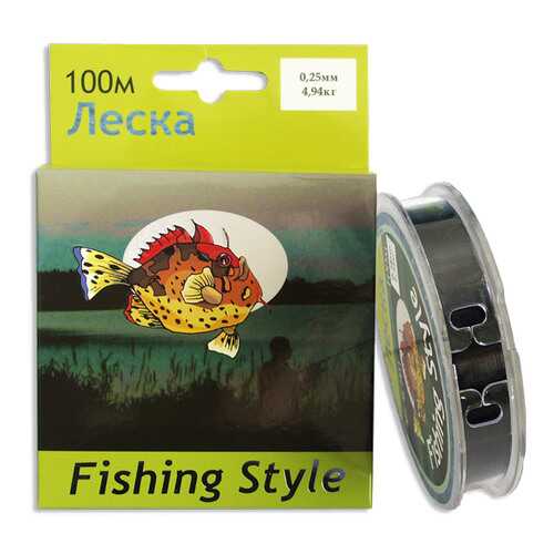 Леска монофильная Fishing Style RL2911 0,25 мм, 100 м, 4,94 кг в Интерспорт