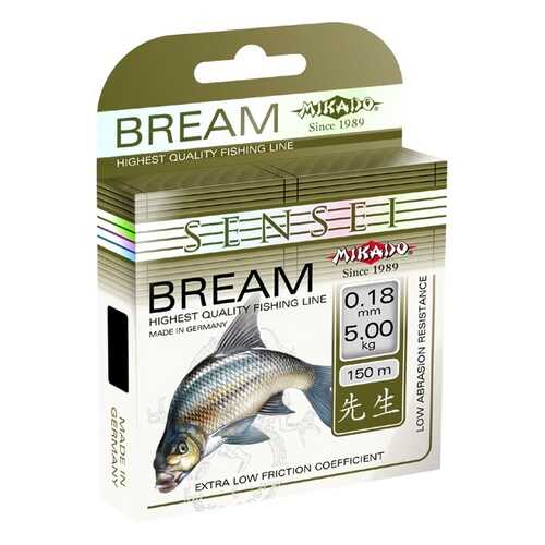 Леска монофильная Mikado Sensei Bream 0,18 мм, 150 м, 5 кг в Интерспорт