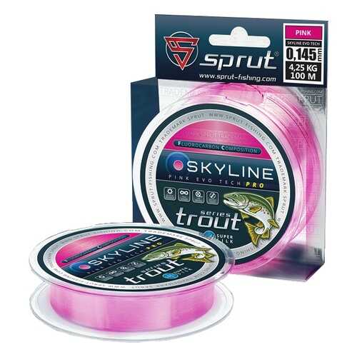 Леска монофильная Sprut Skyline Evo Tech Pro Pink 100 м, 0,185 мм, 5,65 кг в Интерспорт