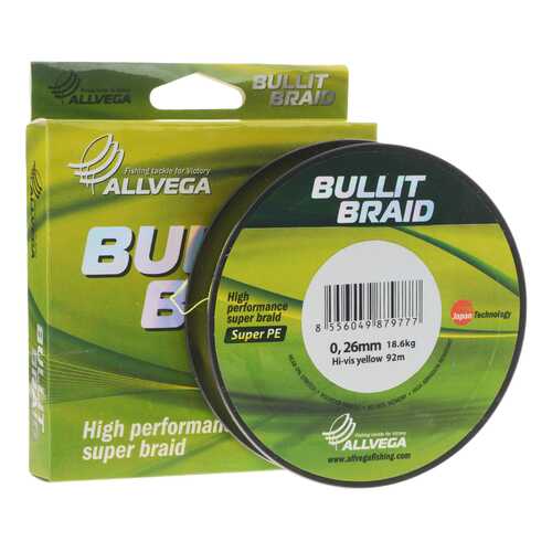 Леска плетеная Allvega Bullit Braid 0,26 мм, 135 м, 18,6 кг в Интерспорт