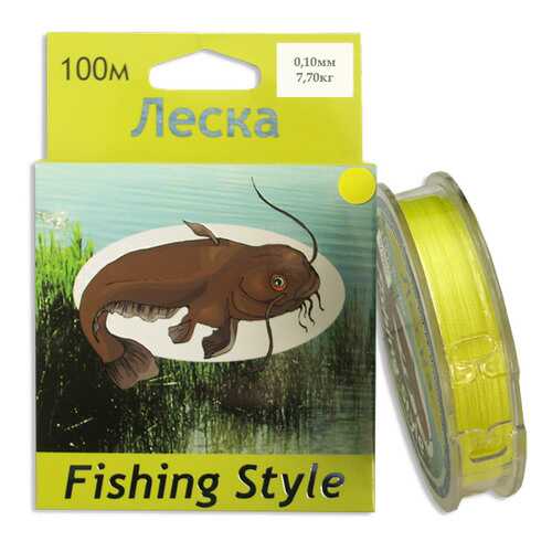 Леска плетеная Fishing Style RL2902 0,1 мм, 100 м, 7,7 кг желтая в Интерспорт