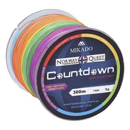 Шнур плетеный Mikado Norway Quest Countdown Multicolor 0,2 мм, 300 м, 16,8 кг в Интерспорт