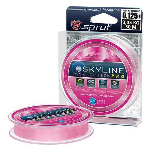 Леска монофильная Sprut Skyline IceTech Pro Pink 50 м, 0,125 мм, 3,05 кг в Интерспорт