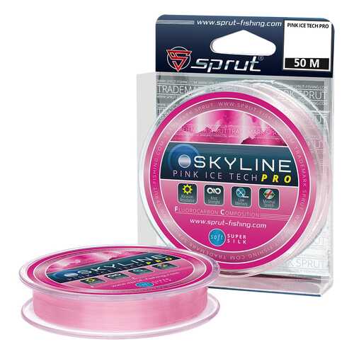 Леска монофильная Sprut Skyline IceTech Pro Pink 50 м, 0,145 мм, 4,25 кг в Интерспорт