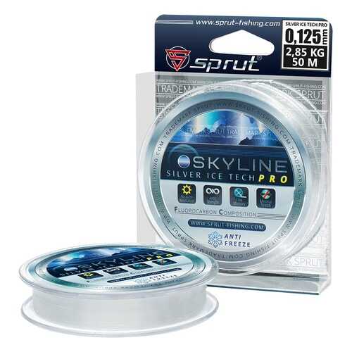 Леска монофильная Sprut Skyline IceTech Pro Silver 50 м, 0,125 мм, 3,05 кг в Интерспорт