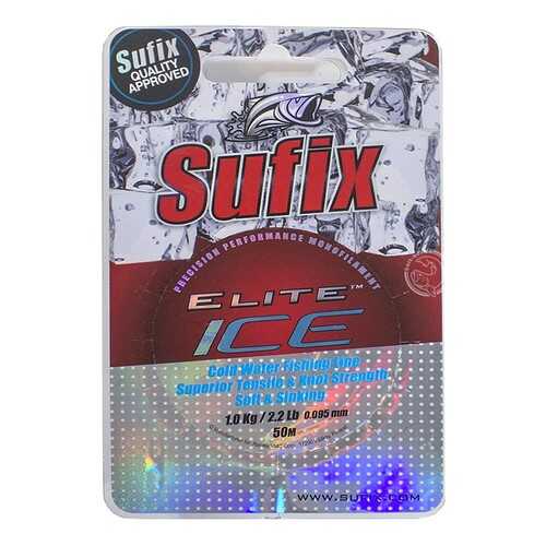 Леска монофильная Sufix Elite Ice 0,1 мм, 50 м, 1 кг в Интерспорт