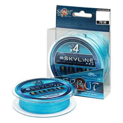 Леска плетеная Sprut Skyline Ice Braid Pro x4 Crystal Blue 70 м, 0,10 мм, 8,15 кг в Интерспорт