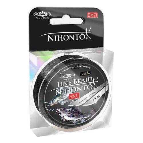 Шнур плетеный Mikado Nihonto Fine Braid 0,08 мм, 15 м, 4,95 кг black в Интерспорт