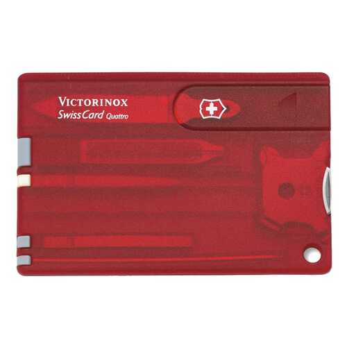 Мультитул швейцарская карточка Victorinox SwissCard Quattro 13 функций Красный в Интерспорт