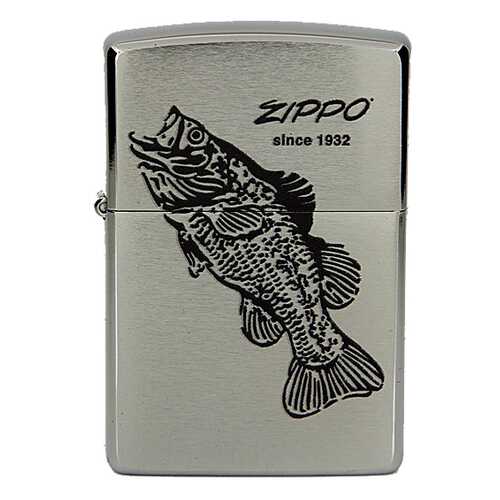 Зажигалка Zippo №200 Black Bass Brushed Chrome в Интерспорт