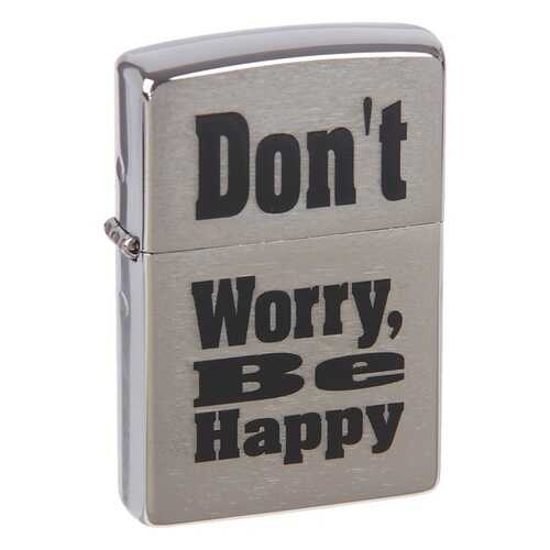 Зажигалка Zippo №200 Don't Worry Brushed Chrome в Интерспорт