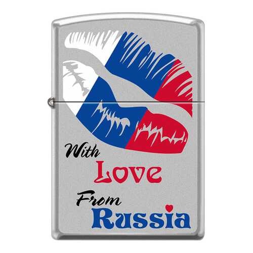 Зажигалка Zippo 205 With Love From Russia Satin Chrome в Интерспорт