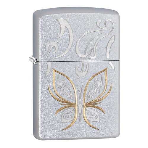 Зажигалка Zippo Golden Butterfly Satin Chrome в Интерспорт