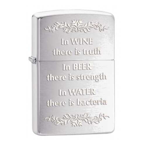 Зажигалка Zippo In Wine There Is Truth 28647 Satin Chrome в Интерспорт